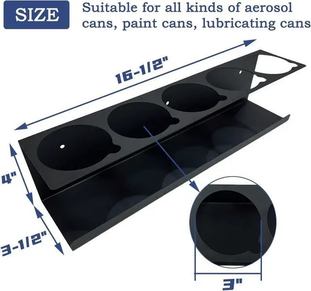 Alt view image 2 of 6 - Spray Can Holder Organizer Aerosol Can Rack Wall Mount Spray Paint Storage Fit For Garage And Workspace (Pack of 2)