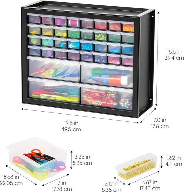 Alt view image 3 of 7 - IRIS USA 36-Drawer Storage Cabinet, Garage Tool Screws, Made in USA, Black