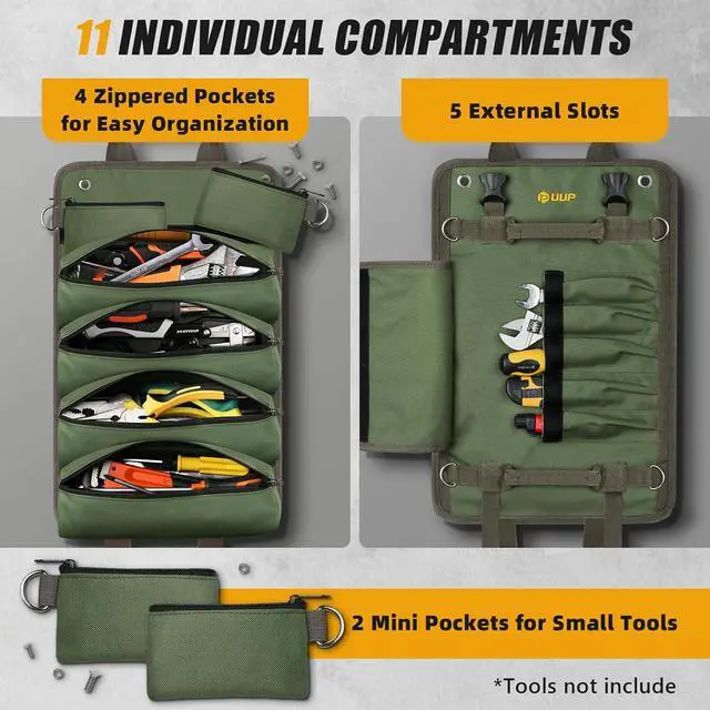Alt view image 2 of 6 - Tool Bag Roll Up, UUP Heavy Duty Portable Soft Tool Storage Gifts for Men