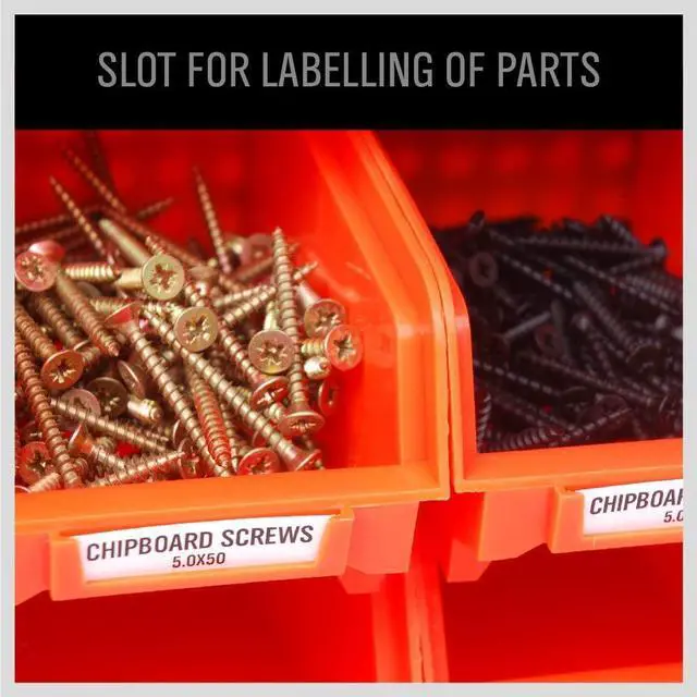 Alt view image 5 of 7 - SEDY 30-Bin Wall-Mounted Storage Rack System - Heavy-Duty Garage Tool Organizer for Screws, Nuts, Bolts, Nails, Beads, and Small Hardware Parts - Easy Installation and Customizable