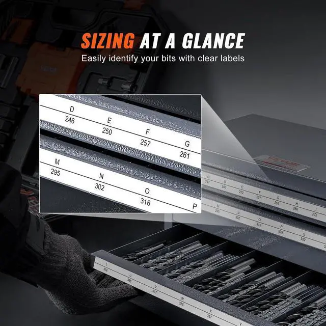 Alt view image 6 of 7 - VEVOR Drill Bit Dispenser Cabinet, Three-Drawer Drill Bit Dispenser, Drill Bit Organizer Cabinet Cold Rolled Steel, 27-Compartment Drill Dispenser Organizer Cabinet Holder for Letter Sizes A to Z