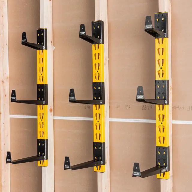 Alt view image 6 of 7 - DEWALT 3-Piece Wall Mount Cantilever Wood and Lumber Storage Rack for Workshop Shelving, Multi-Depth Storage, Supports a Total of 273 lbs.