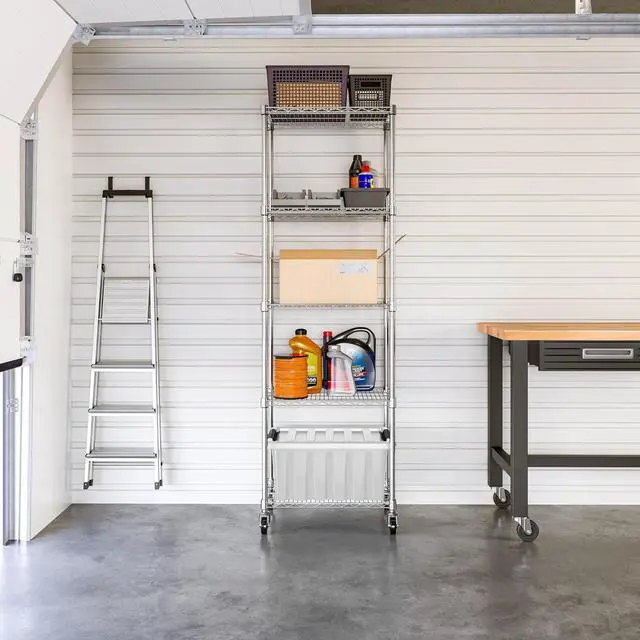 Alt view image 2 of 6 - UltraDurable 5-Tier NSF Steel Wire Shelving, 24"W x 18"D x 75"H