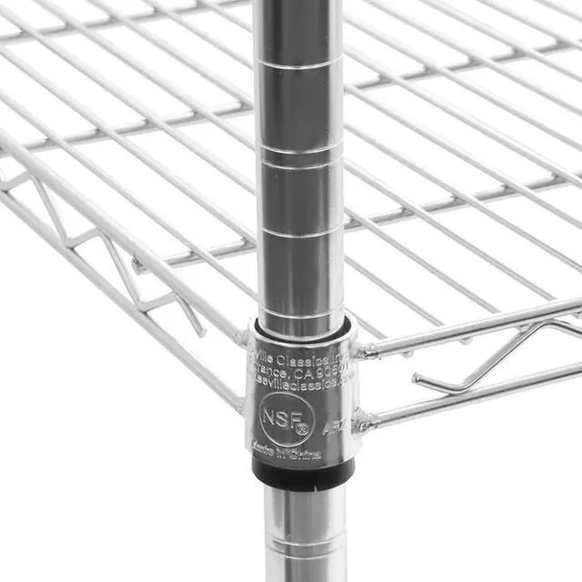 Alt view image 4 of 6 - UltraDurable 5-Tier NSF Steel Wire Shelving, 24"W x 18"D x 75"H