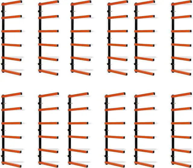Main image of ECOTRIC 6 Pair of 6 Levels Shelf Lumber Rack Lumber Storage Rack Lumber