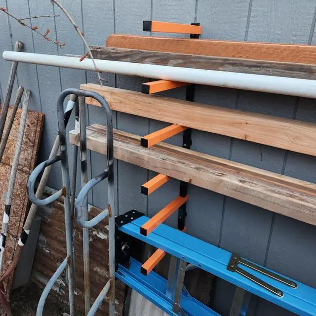Alt view image 6 of 7 - ECOTRIC 6 Pair of 6 Levels Shelf Lumber Rack Lumber Storage Rack Lumber