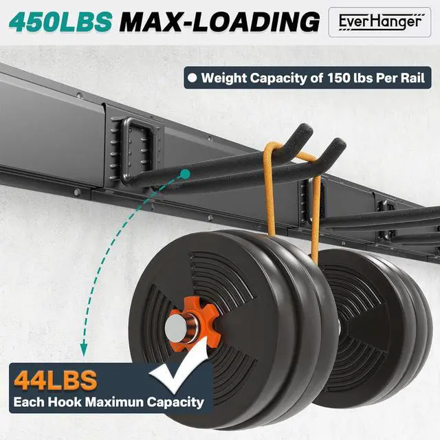 Alt view image 5 of 7 - EVERHANGER Garage Tool Storage Organizer, Wall Mount Garden Tool Rack