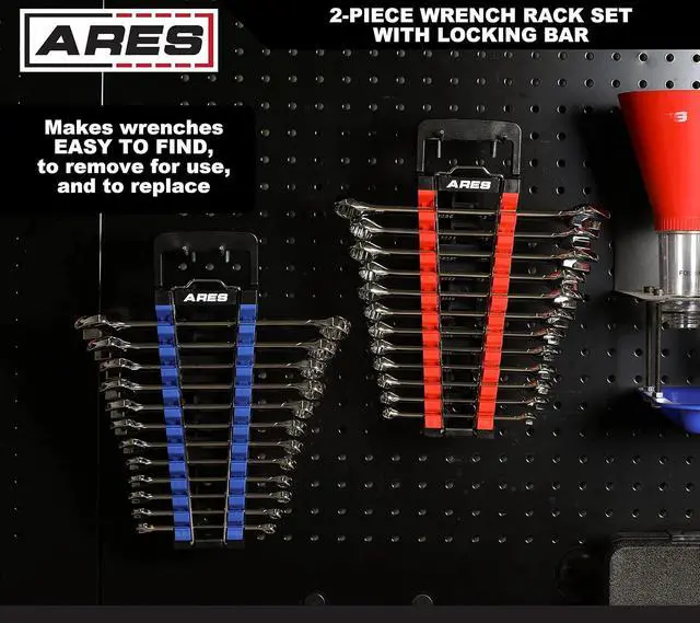 Alt view image 5 of 7 - ARES 62043 2-Pc Wrench Holder Rack Set - SAE & Metric, Locking Bar