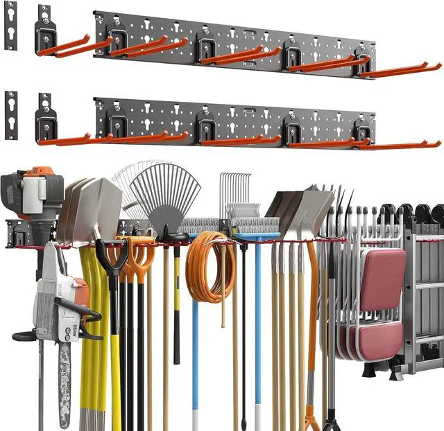 Main image of TORACK Garden Tool Organizer Wall Mount, Garage Folding Chair Storage Rack
