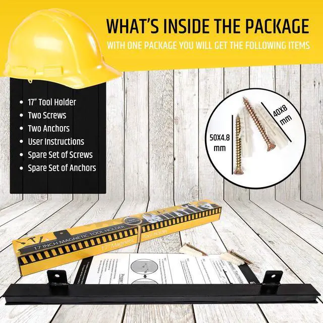 Alt view image 7 of 7 - HMmagnets 17" Heavy-Duty Magnetic Tool Holder (Upgraded Version) - Extremely Powerful Magnetic Pull Force to Hold Heavy Tools - Professional Space-Saving Magnetic Bar - Tool Organizer Rack/Strip
