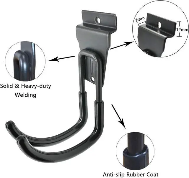 Alt view image 3 of 7 - Slatwall Hooks 14 Pack, Heavy Duty Garage Wall Organizer, Multi-Size Hanging Hooks Compatible with Proslat, StoreWALL and HandiWall