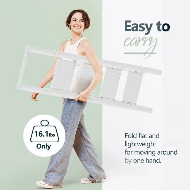 Alt view image 2 of 7 - WOA WOA 4 Step Ladders for Home, 300lbs Load, 37'' Top Step, White