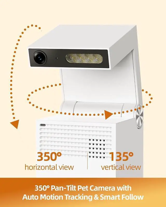 Alt view image 7 of 7 - Genie S Pet Camera 2.5K, Dog Camera with Phone App, Built-in 32GB Storage, No Subscription Local Storage, 2-Way Audio, Privacy Mode, AI Tracking, Pan&Tilt, Alexa & Google Assistant Compatible