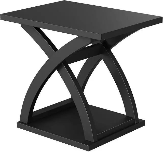 Alt view image 7 of 7 - ChooChoo Side Table,Modern End Table with Storage Shelf, X-Design