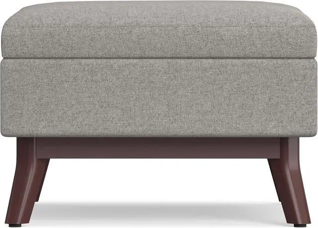 Alt view image 4 of 6 - SIMPLIHOME Owen 34" Wide Woven Fabric Lift Top Ottoman in Cloud Grey
