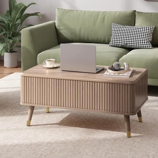 Alt view image 5 of 7 - JOINICE 38" Lift Top Coffee Table with Storage for Living Room,Oak