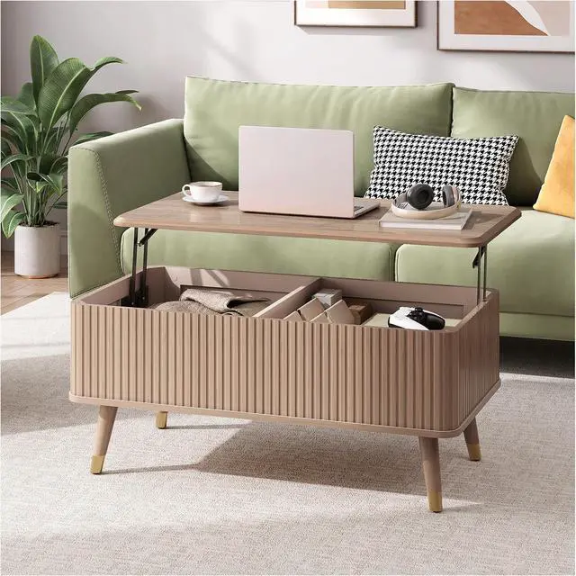 Alt view image 6 of 7 - JOINICE 38" Lift Top Coffee Table with Storage for Living Room,Oak