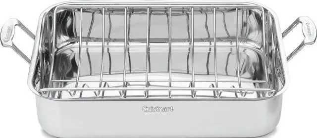 Main image of Cuisinart 16-Inch Roasting Pan, Induction Compatible Premium Rectangular Roaster Pan With Rack, Stainless Steel Roasting Pan with Rack, Large Capacity, Dishwasher Safe