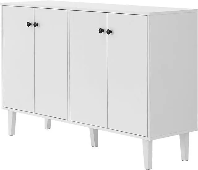 Main image of Panana Sideboard Buffet Cabinet Kitchen Storage Cabinet Living Room 4 Doors Console Table (White)