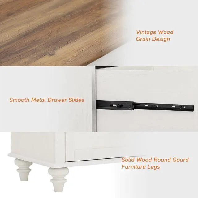 Alt view image 6 of 7 - WAMPAT Farmhouse Coffee Table with Storage, Set of 2 Square Coffee Table with Lift Top & Drawers for Living Room, Wooden Center Table for Home & Office, White