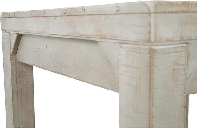 Alt view image 6 of 7 - Signature Design by Ashley Fregine Farmhouse Rectangular End Table with Lower Open Shelf, Triangle Bracket Accents, Wood, 25.25" High, Weathered White