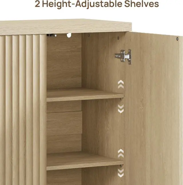 Alt view image 5 of 7 - SICOTAS Buffet Cabinet with Storage Sideboard Cabinet with Doors & Shelves