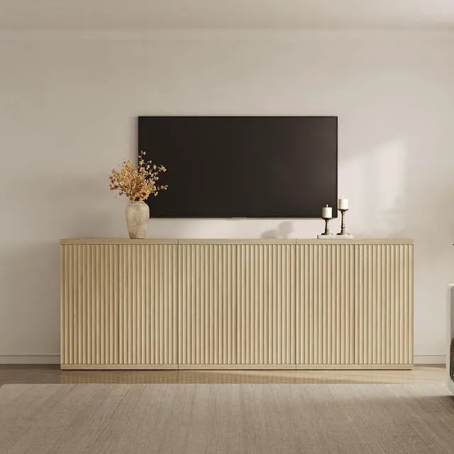 Alt view image 7 of 7 - SICOTAS Buffet Cabinet with Storage Sideboard Cabinet with Doors & Shelves