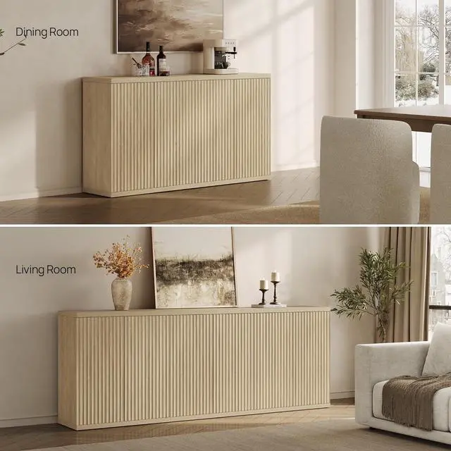 Alt view image 6 of 7 - SICOTAS Buffet Cabinet with Storage Sideboard Cabinet with Doors & Shelves