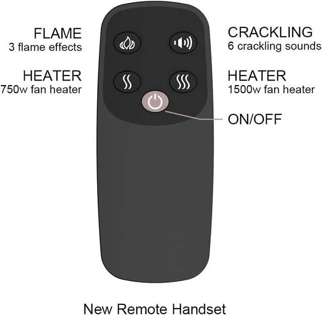 Alt view image 4 of 7 - PuraFlame Western Electric Fireplace Insert with Fire Crackling Sound, Remote Control, 750/1500W, Black, 33 1/16 Inches Wide, 25 9/16 Inches High