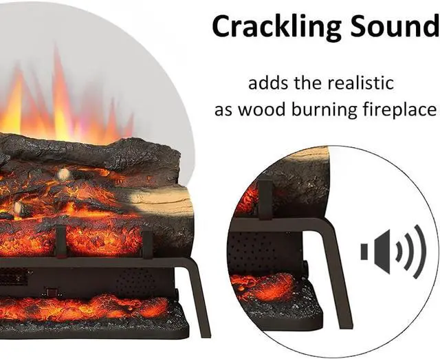 Alt view image 3 of 7 - LegendFlame 23" W Free Standing Electric Fireplace Log Set (EF290), Fireplace Insert, Heater 750W/1500W, Crackling Sound, Remote Control