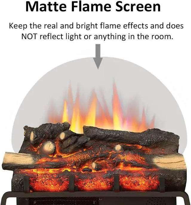 Alt view image 4 of 7 - LegendFlame 23" W Free Standing Electric Fireplace Log Set (EF290), Fireplace Insert, Heater 750W/1500W, Crackling Sound, Remote Control
