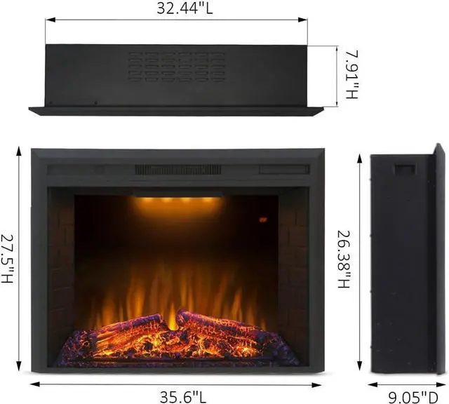 Alt view image 3 of 7 - Valuxhome 36 Inches Fireplace Insert