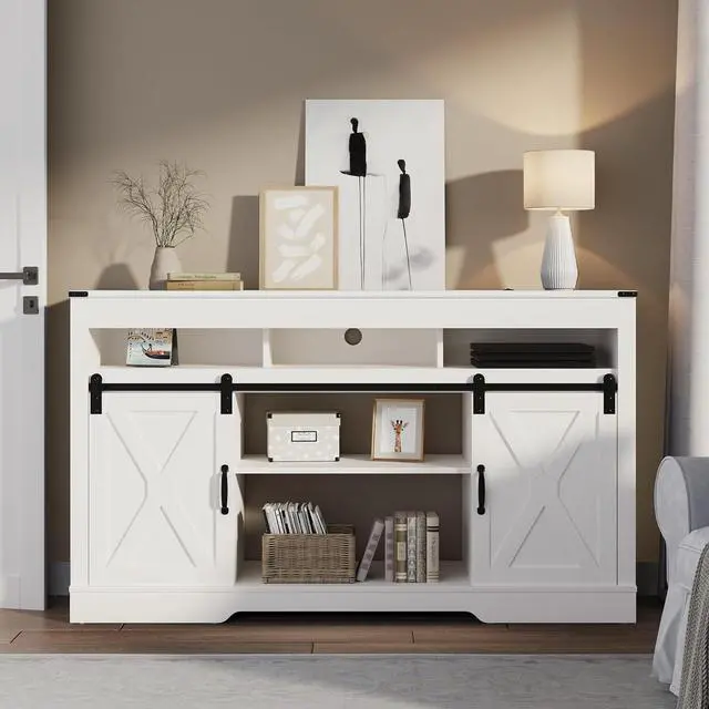 Alt view image 3 of 7 - FansaFurn Farmhouse TV Stand for 65+ Inch TV