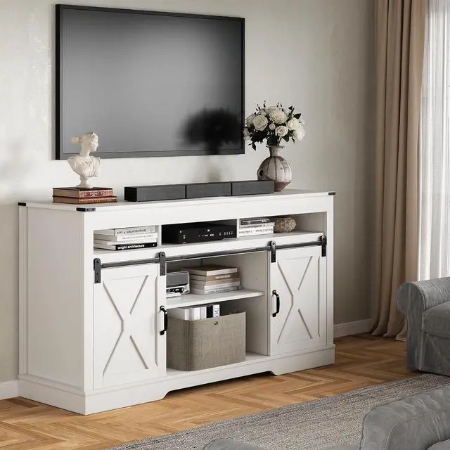 Alt view image 4 of 7 - FansaFurn Farmhouse TV Stand for 65+ Inch TV