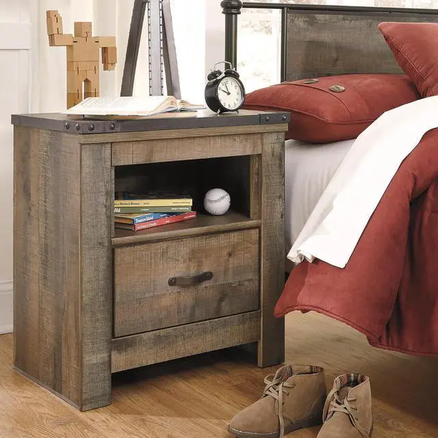 Alt view image 2 of 7 - Signature Design by Ashley Trinell Nightstand with Charging Station