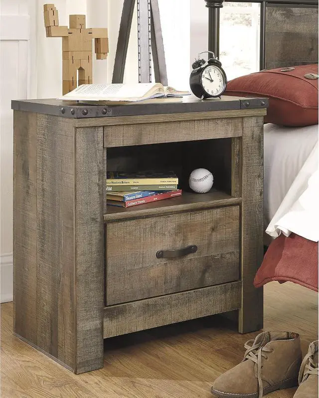 Alt view image 7 of 7 - Signature Design by Ashley Trinell Nightstand with Charging Station