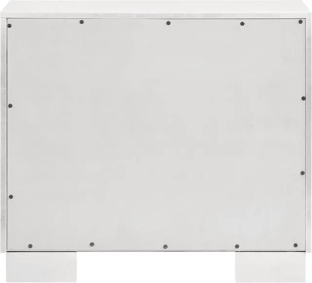 Alt view image 7 of 7 - Coaster Home Furnishings - Jessica - Wood - 2-Drawer Nightstand with Silver Bar Handles, Flat Drawer Fronts, Boxy Frame and Hidden Storage - Bedroom - Snow White - 202992