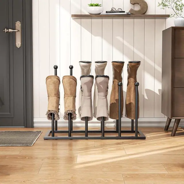 Alt view image 7 of 7 - pickpiff Free Standing Shoe Racks - Black Metal Boot Rack for Dorm Room, Closet, Entryway, Bedroom, Patio Outdoor, Hallway, Black, Shoe Storage Fit for 6 Pairs