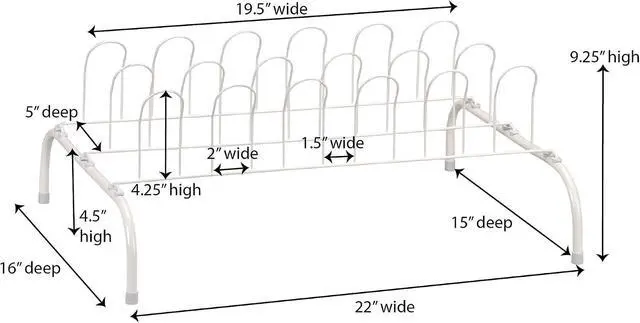 Alt view image 4 of 4 - Household Essentials 9-Pair Wire Shoe Rack, White