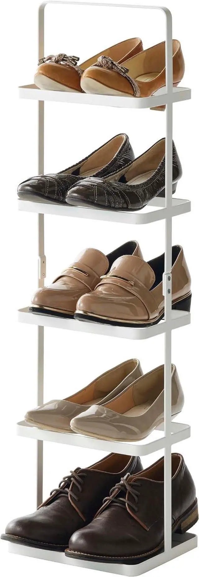Main image of YAMAZAKI Home Tower Compact Modern Metal Shoe Rack - Tall, 31" - Steel - Holds 5 Shoes