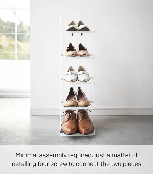 Alt view image 7 of 7 - YAMAZAKI Home Tower Compact Modern Metal Shoe Rack - Tall, 31" - Steel - Holds 5 Shoes