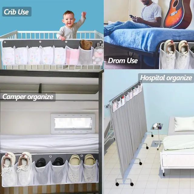 Alt view image 6 of 7 - RV Shoe Storage for Bedside - 16 Extra Large Pocket Entryway Shoes Rack