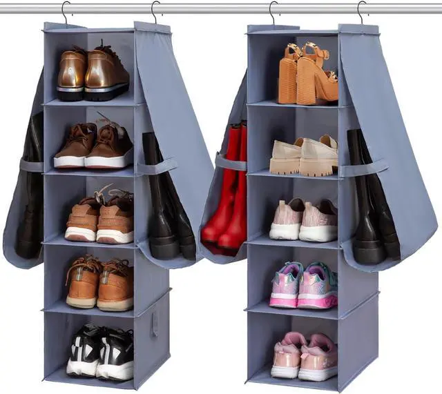 Main image of Hanging Shoe Organizer for Closet Footwear Boots Storage Shelf