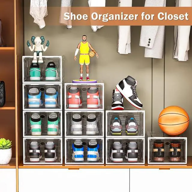 Alt view image 6 of 6 - caktraie 10 Pack Thicken Shoe Organizer Stackable