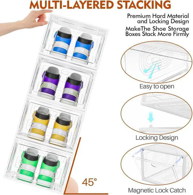 Alt view image 4 of 6 - caktraie 10 Pack Thicken Shoe Organizer Stackable