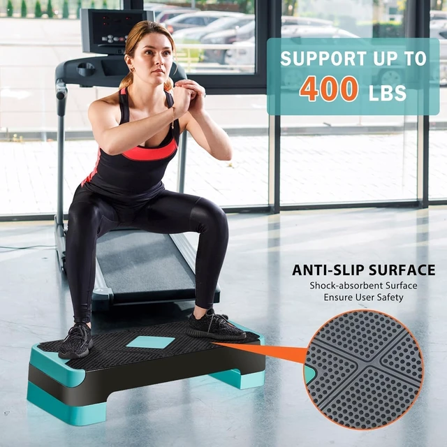 Alt view image 4 of 7 - ZENY 26.5 inch Aerobic Step Platform with 4 Step Risers, 400 lbs Capacity