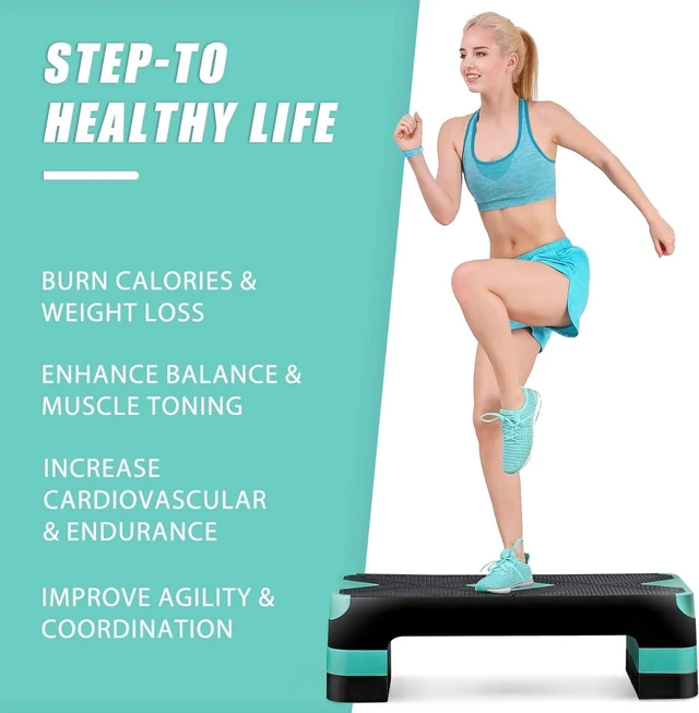 Alt view image 5 of 7 - ZENY 26.5 inch Aerobic Step Platform with 4 Step Risers, 400 lbs Capacity