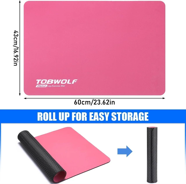 Alt view image 2 of 7 - TOBWOLF Non-Slip Workout Mat for Ellipse Leg Exerciser, Ellipse Machine Mat, Exercise Mat for Under Desk Ellipticals, Suitable for Electric Seated Foot Pedal Exerciser, Stability & Floor Protection