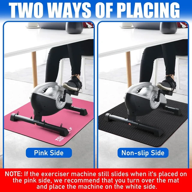 Alt view image 6 of 7 - TOBWOLF Non-Slip Workout Mat for Ellipse Leg Exerciser, Ellipse Machine Mat, Exercise Mat for Under Desk Ellipticals, Suitable for Electric Seated Foot Pedal Exerciser, Stability & Floor Protection