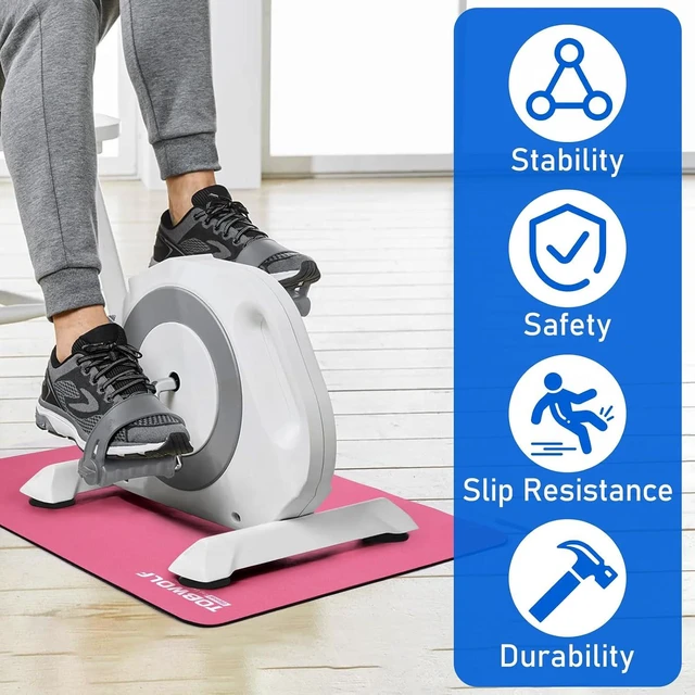 Alt view image 7 of 7 - TOBWOLF Non-Slip Workout Mat for Ellipse Leg Exerciser, Ellipse Machine Mat, Exercise Mat for Under Desk Ellipticals, Suitable for Electric Seated Foot Pedal Exerciser, Stability & Floor Protection